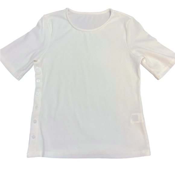 Dazy Side Button Ribbed T-Shirt - Picture 2 of 4
